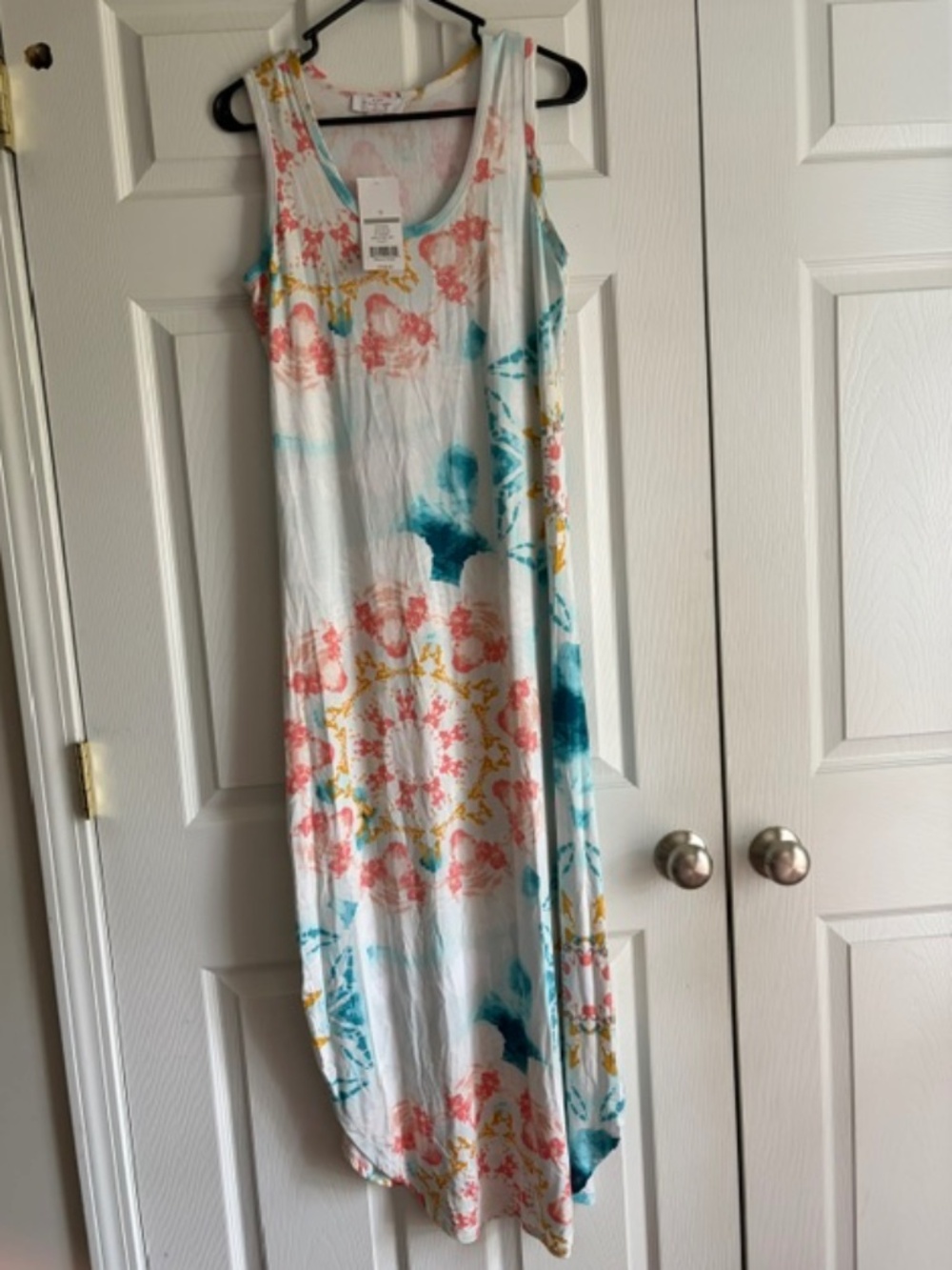 NWT New Directions tie-dye mandala maxi tank dress